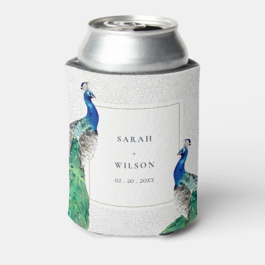 クライエレガントウ華美・ウォーター・カラー結婚・ピーコック 缶クーラー (缶裏面)