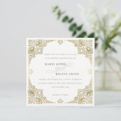 クライエレガントグラム金ゴールド華美結婚アールデコ 招待状 (スタンド正面)