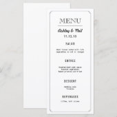 クライエレガントズブラック&ホワイトのメ結婚ニュー メニュー (正面/裏面)