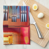 クライストチャーチタウンホールオルガンティータオル キッチンタオル (四つ折り)