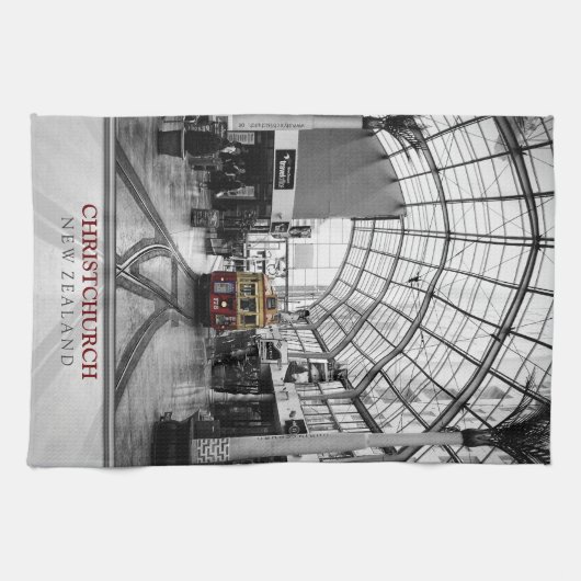 クライストチャーチニュージーランドの市街電車のふきん キッチンタオル (横)