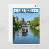 クライストチャーチニュージーランドアヴォンリバーパンティン ポストカード (正面/裏面)