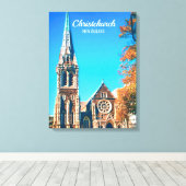 クライストチャーチ大聖堂ニュージーランド旅行 キャンバスプリント (インサイチュ (ウッドフロア))