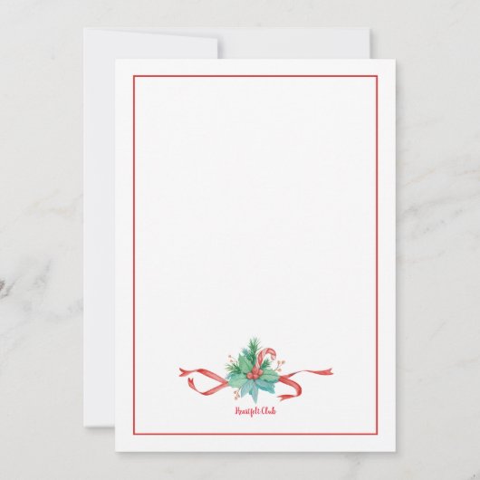 クライストティーカップホリデーティーパーティー 招待状 (裏面)