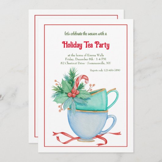 クライストティーカップホリデーティーパーティー 招待状 (正面/裏面)