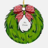 クライストナスコーヒーリース パーソナライズされた セラミックオーナメント (裏面)