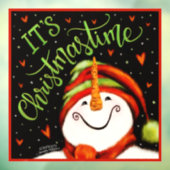 クライストマタイお洒落ムハッピー雪だるまリッシ ウィンドウサイン (シート3)