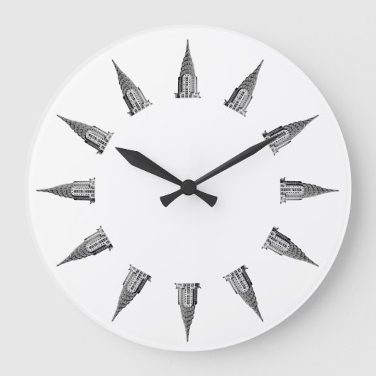 クライスラの建物の上 ラージ壁時計 (正面)