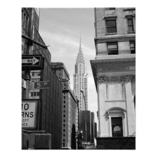 クライスラの建物の写真のプリントB&W フォトプリント