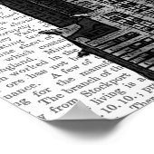 クライスラー建物と赤い熱気球 ポスター (角)