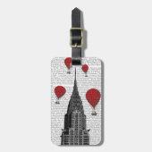 クライスラー建物と赤い熱気球 ラゲッジタグ (正面縦)