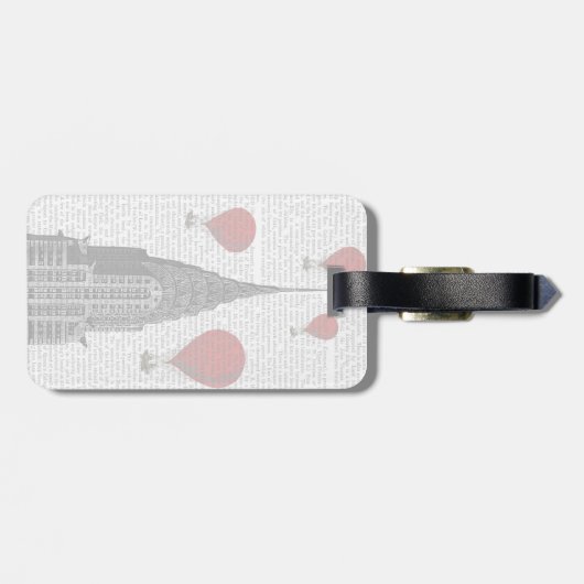 クライスラー建物と赤い熱気球 ラゲッジタグ (裏面横)