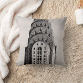 クライスラー建物のトップNYC - B&W クッション (ブランケット)