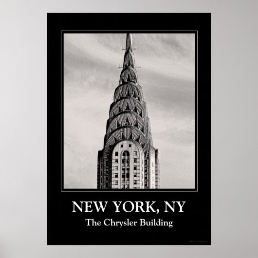 クライスラー建物のトップNYC - B&W ポスター (正面)