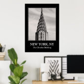 クライスラー建物のトップNYC - B&W ポスター (ホームオフィス)