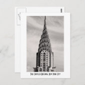 クライスラー建物のトップNYC - B&W ポストカード (正面/裏面)