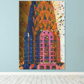 クライスラー建物トップクローズアップ#1 キャンバスプリント (インサイチュ (ウッドフロア))