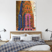 クライスラー建物トップクローズアップ#1 キャンバスプリント (インサイチュ (寝室))