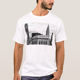 クライスラー建物、フラティロン、クラウドB&W Tシャツ