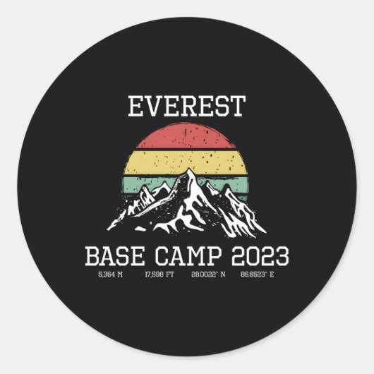 クライテッドベースキャンプ山エベレスト2023サウスハイクネ ラウンドシール (正面)