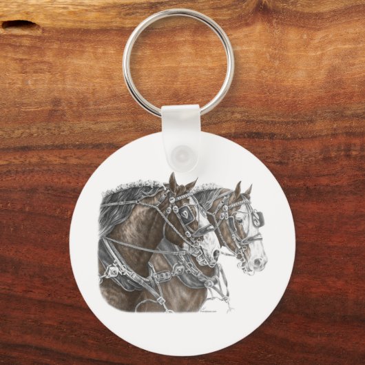 クライデール荷車を引くホースチーム キーホルダー (正面)
