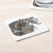 クライデール荷車を引くホースチーム スクエアペーパーコースター (アングル)