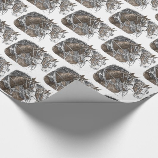 クライデール荷車を引くホースチーム ラッピングペーパー (角)