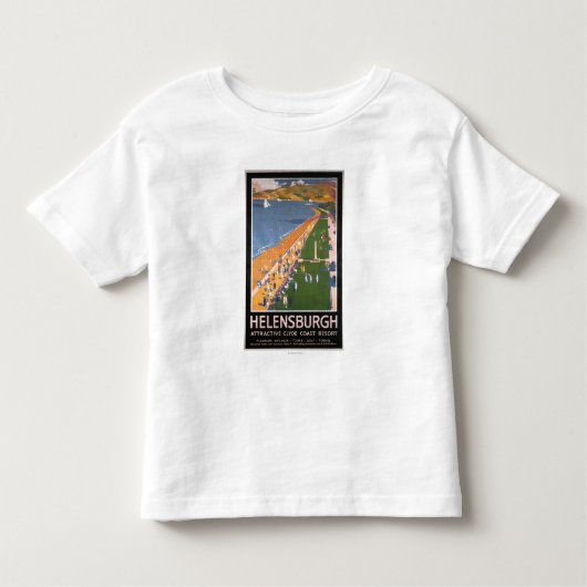 クライドの海岸のビーチの鉄道ポスターに沿う群集 トドラーTシャツ (正面)