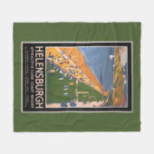 クライドの海岸のビーチの鉄道ポスターに沿う群集 フリースブランケット (正面(横))