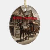 クライド・デール馬の引っ張りステージコーハ セラミックオーナメント (右)