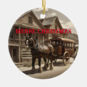クライド・デール馬の引っ張りステージコーハ セラミックオーナメント (正面)