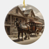 クライド・デール馬の引っ張りステージコーハ セラミックオーナメント (裏面)