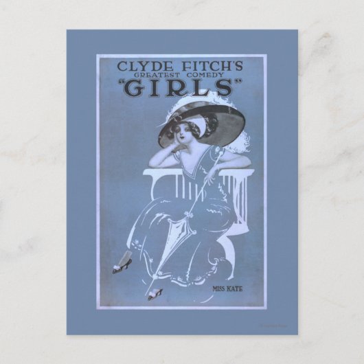 クライド・フィッチもっとも偉大のコメディ「ガールズ」劇場 ポストカード (正面)