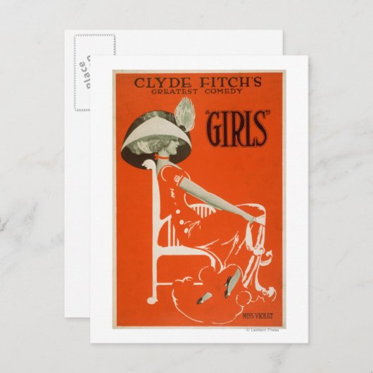クライド・フィッチもっとも偉大のコメディ「女の子」劇場2 ポストカード (正面/裏面)