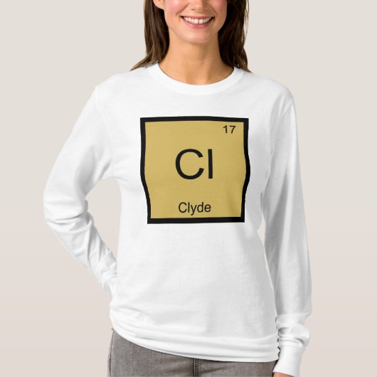 クライド 名前 化学 元素 周期表 Tシャツ (正面)