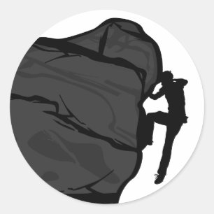 クライマーのBoulderingのステッカー ラウンドシール