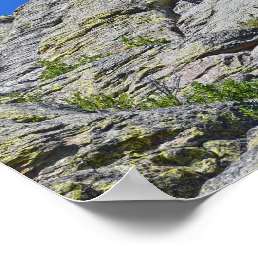 クライマーはワイオミング州デビルズタワーの頂上に近い ポスター (角)