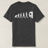 クライマー大きい石進化登山スポーツ Tシャツ (デザイン正面)