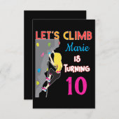 クライマー女子バースデーパーティカラフルに登ろう 招待状 (正面/裏面)