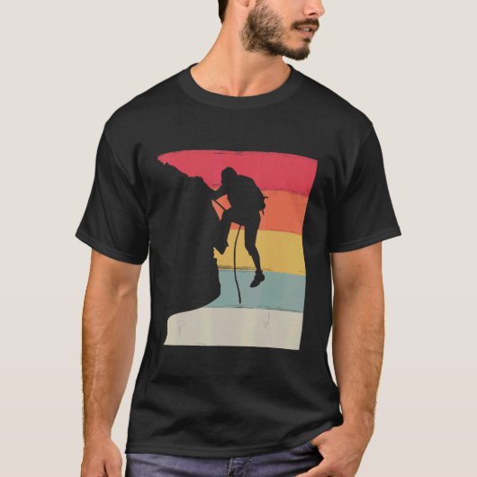 クライマー登山ボルダリングフリースピードソロビンタグ Tシャツ (正面)