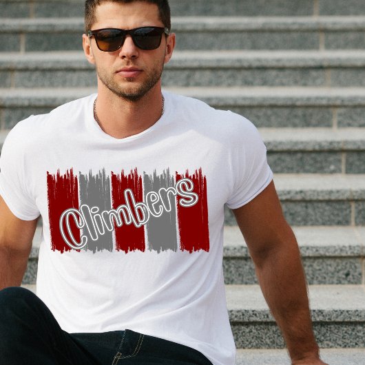 クライマー絵を描ストライプのTシャツ Tシャツ