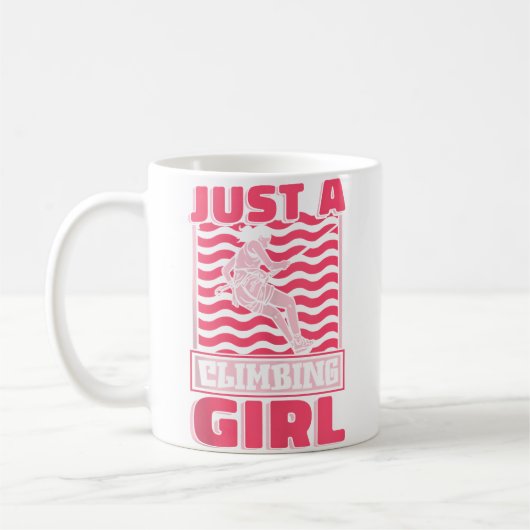 クライミング女子 ロック クライマー 登山家 コーヒーマグカップ (左)