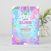 クライミング誕生日パーティーの招待状 Let's Climb & Play 招待状 (スタンド正面)