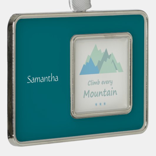 クライムエースマウンテン感動的カスタム引用文 シルバープレートフレームオーナメント (右)