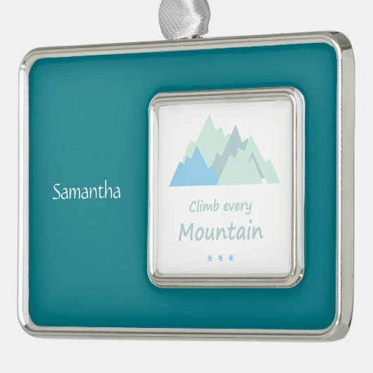 クライムエースマウンテン感動的カスタム引用文 シルバープレートフレームオーナメント (左)