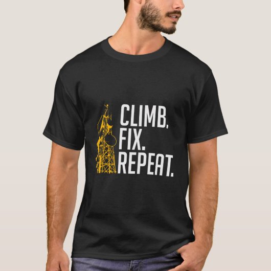 クライムフィックスリピーター塔クライマー Tシャツ (正面)
