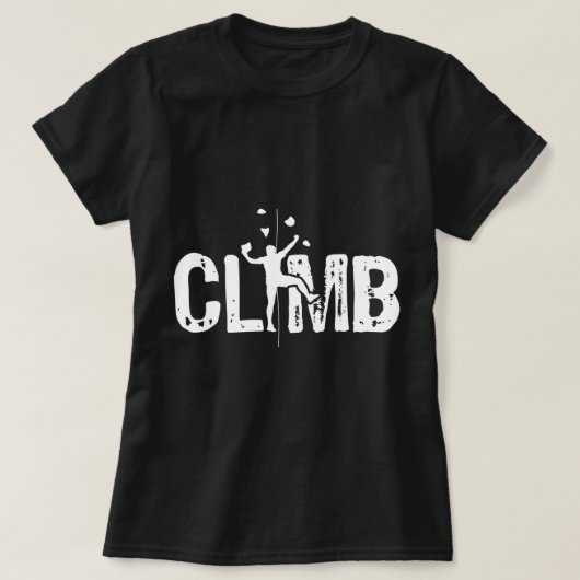 クライムボルダリングウォールクライマーロック登山山 Tシャツ (デザイン正面)
