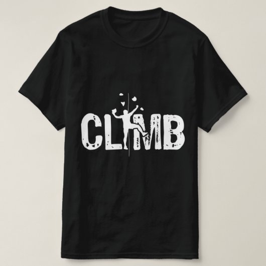 クライムボルダリングウォールクライマーロック登山山 Tシャツ (デザイン正面)