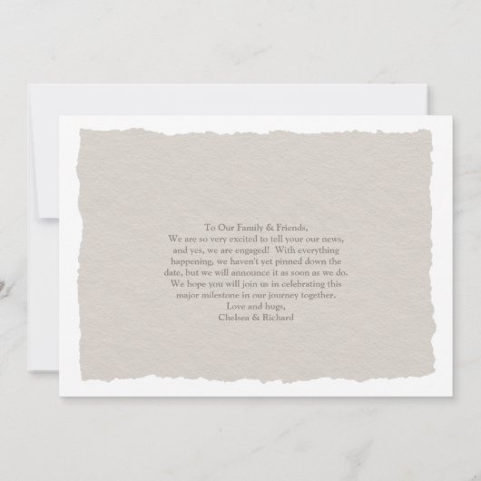 クライモダンスユニーク2枚の写真婚約 案内状 (裏面)