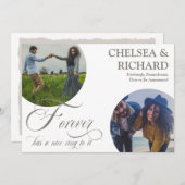 クライモダンスユニーク2枚の写真婚約 案内状 (正面/裏面)